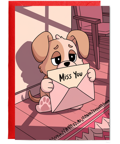 Miss You - Puppy with a Letter