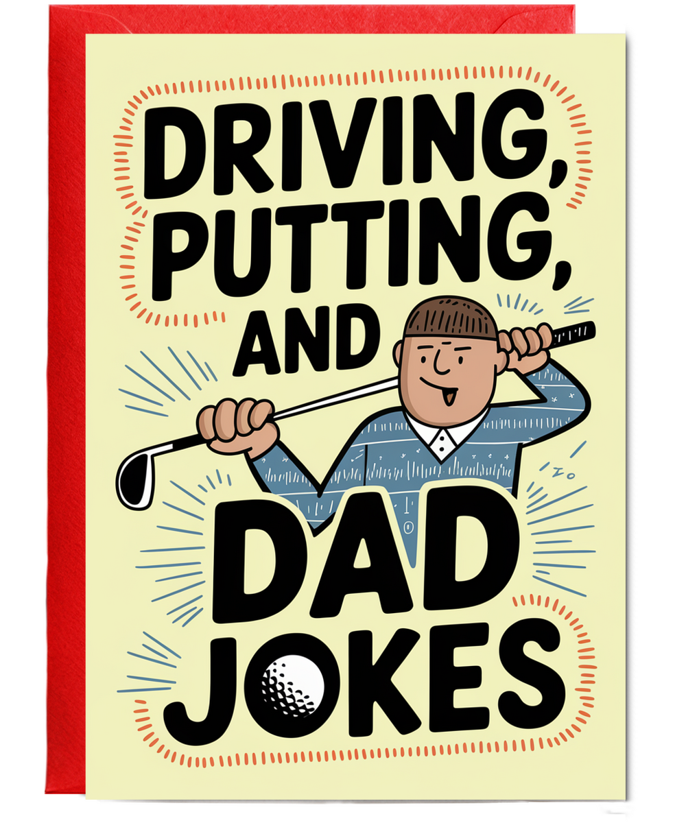 Card for dad Driving Putting Dad Jokes fathers day Birthday