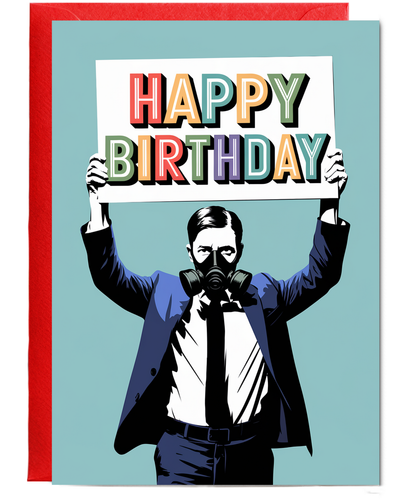 Happy Birthday Card Stencil man card for him
