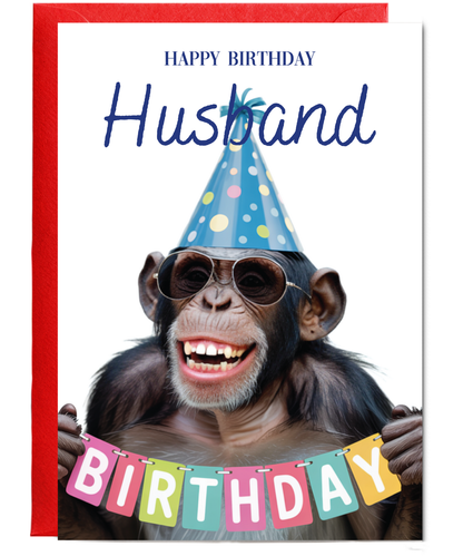 Chimpanzee happy birthday Husband
