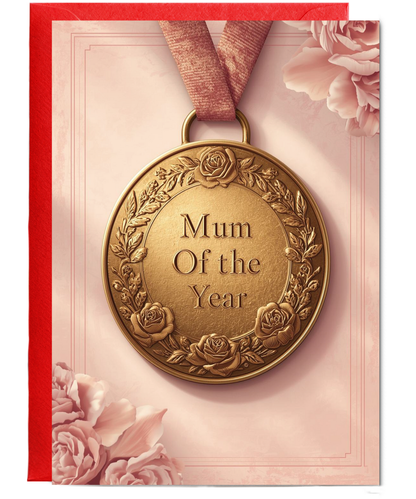 Mum of the year medal card