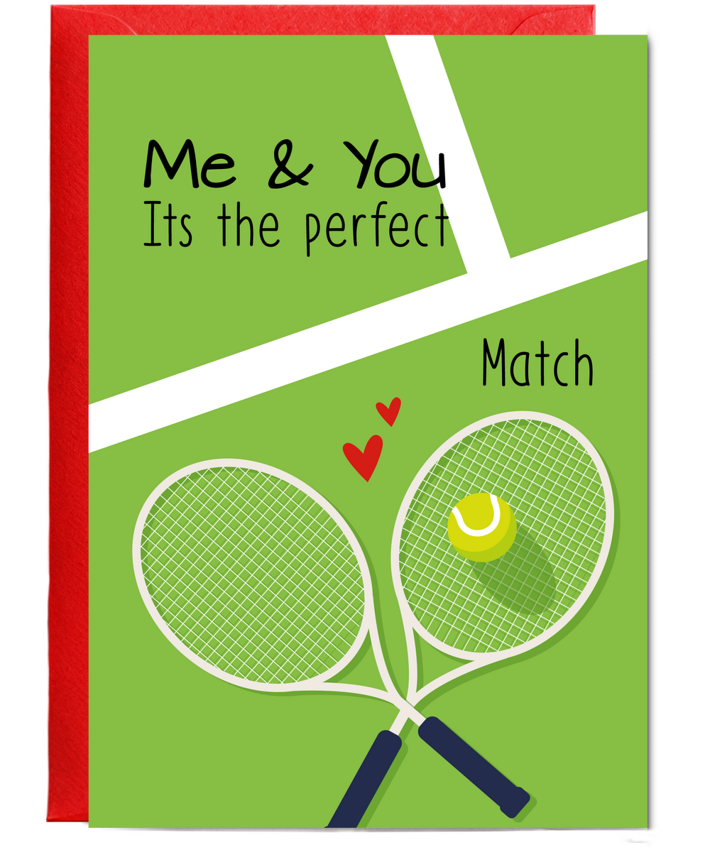 Funny Valentines Day Card for Tennis Doubles Partner Its the Perfect Match