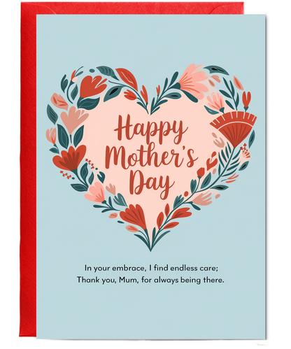 Mothers Day Card traditional poem mum love heart