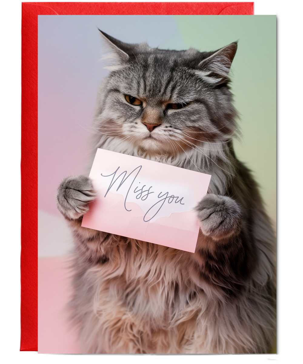 Miss You with Cat with a Letter