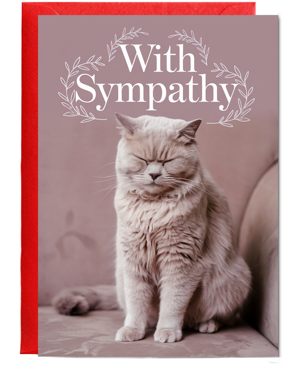 Sympathy with Cat Sitting Quietly