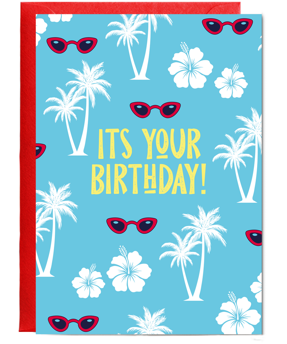 Hawaiian Movie Theme Birthday Card Its Your Birthday Summer Holiday