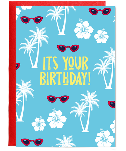Hawaiian Movie Theme Birthday Card Its Your Birthday Summer Holiday