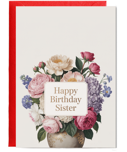 Happy Birthday sister, blooming flowers