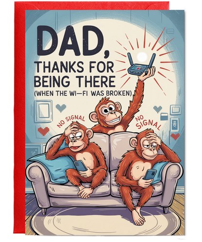 Happy Fathers Day Card Dad Thanks for Being There Wifi Joke