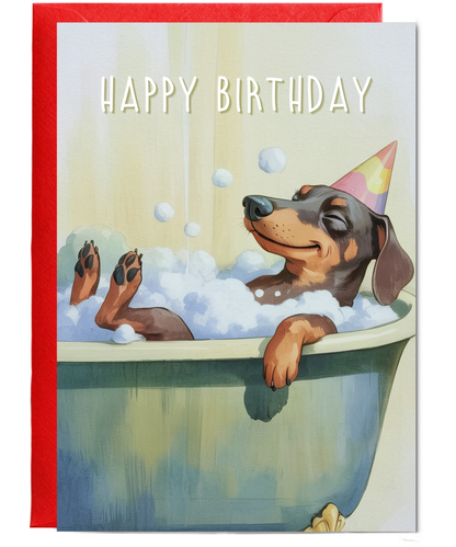 Sausage dog bubble bath birthday