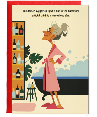 Funny Vintage The doctor suggest a bar in the bathroom