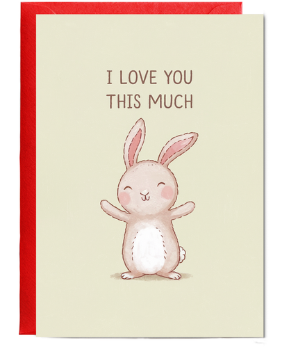 Valentines Day Card I Love you this much Rabbit