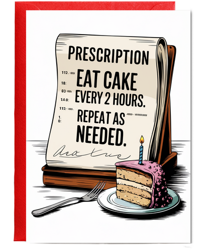 Nurse Birthday Card Your Prescription Today Cake and Lots of It