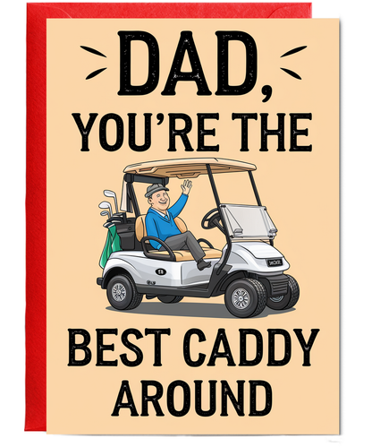 Funny Birthday Card for Dad Best Caddy Around taxi driver