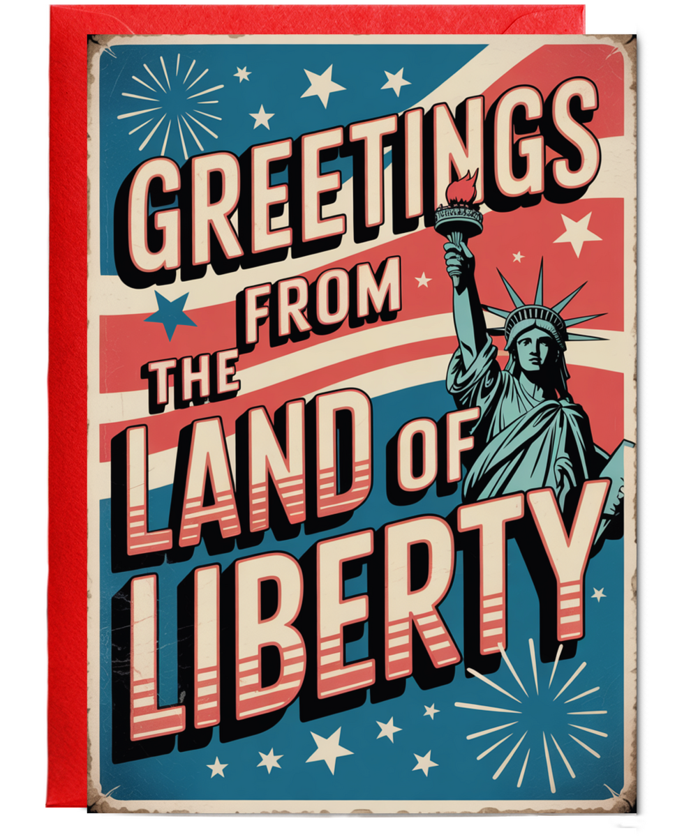 Greetings from the land of liberty independance day