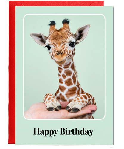 Birthday card Miniture Giraffe cute funny