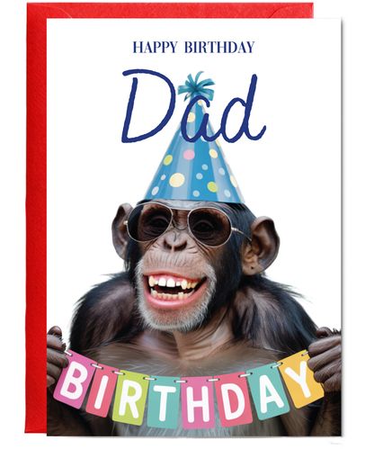 Chimpanzee happy birthday Dad