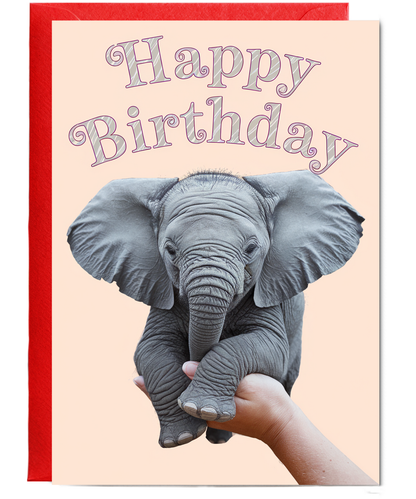 Birthday Card Miniture Elephant cute funny