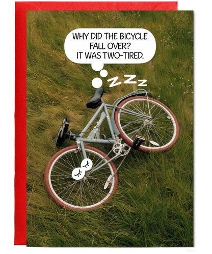 Why did the bicycle fall over? It was two-tired.