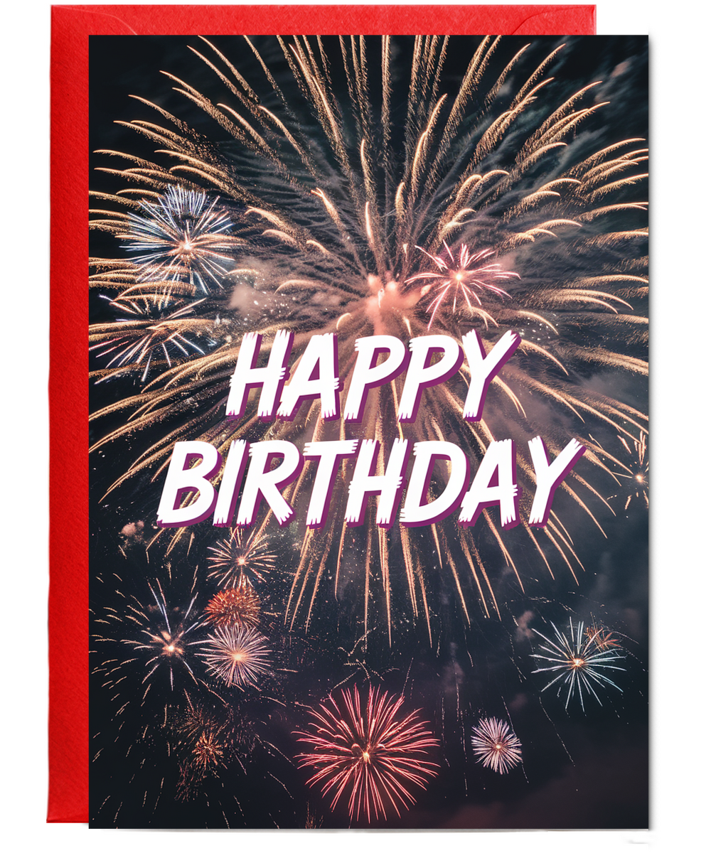 Bursting Fireworks and Bold Typography