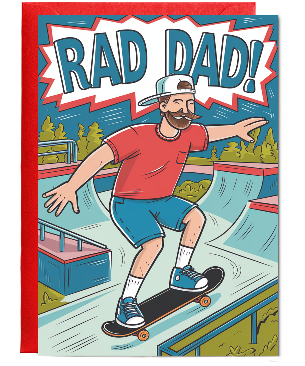 Father's day rad dad skateboarding