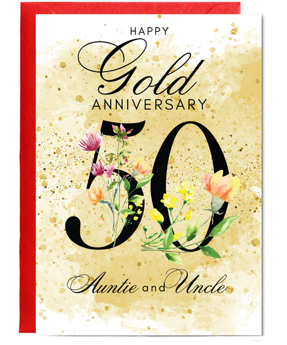 A5 Gold anniversary Auntie and Uncle