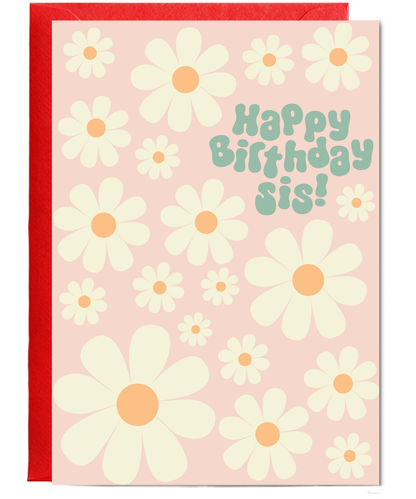 Happy Birthday card funky sis daisies