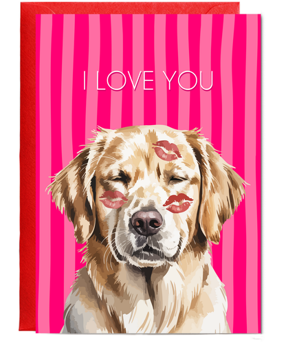 Valentines golden retriever i love you