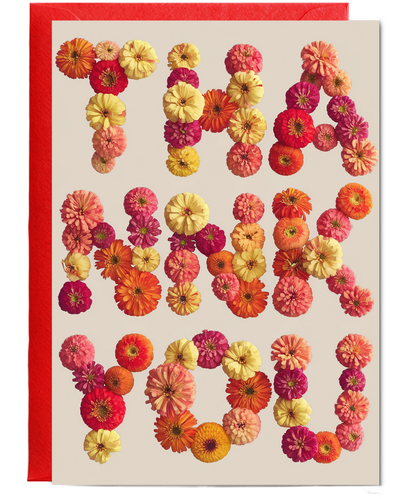 Thank You - Bright Zinnia Blooms