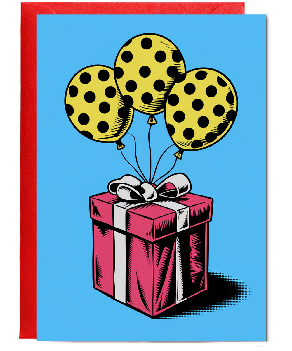 Pop Art Style Presents and Balloons
