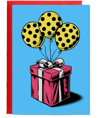Pop Art Style Presents and Balloons