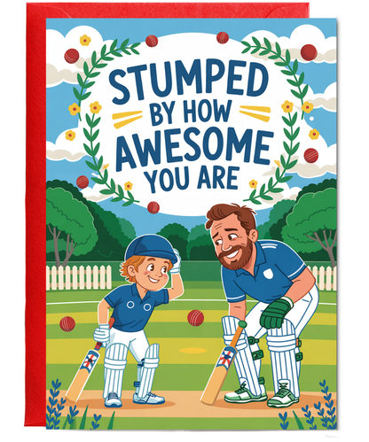 Cricket Themed Card for Son Stumped by How Awesome You Are