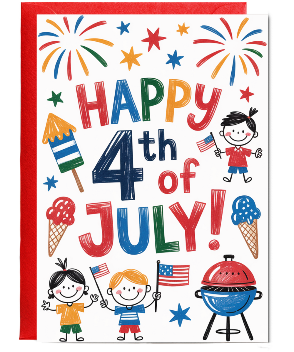 Independance Day american kids drawings
