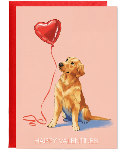 Valentines Golden retriever heart balloon