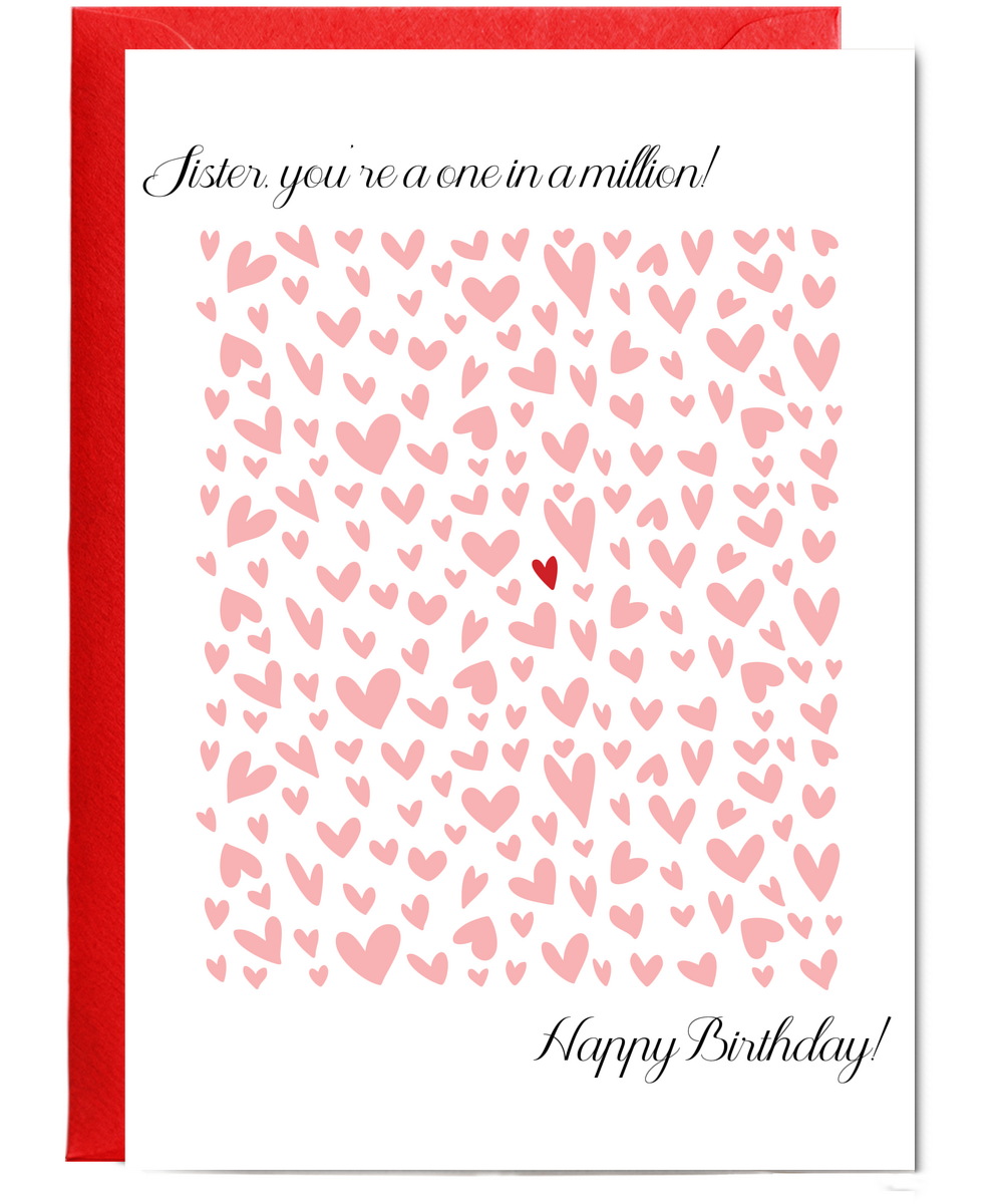 Birthday card sister you're one in a million