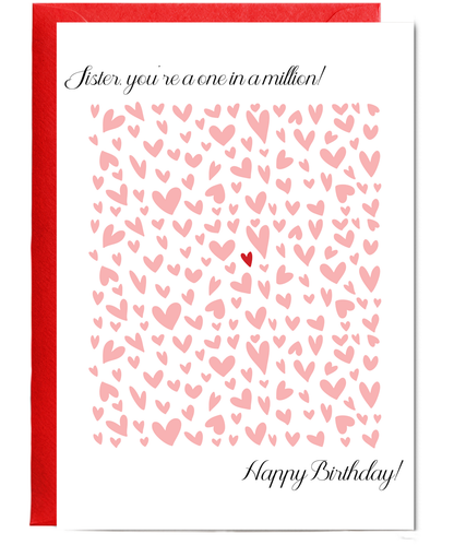 Birthday card sister you're one in a million