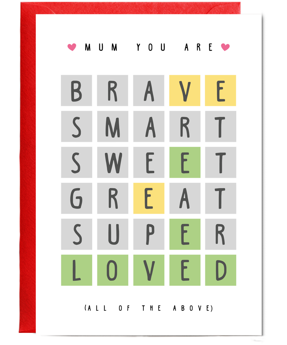 Mum You are Loved Word Game