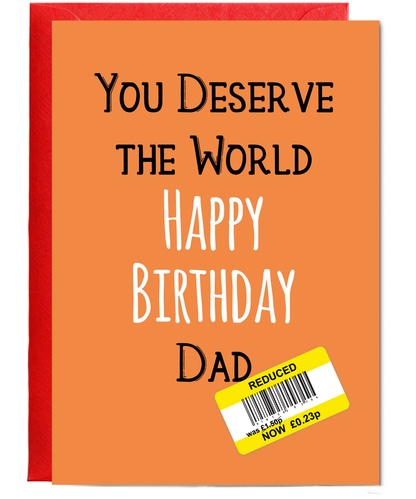 Funny Birthday Card for Dad Reduced Price Joke