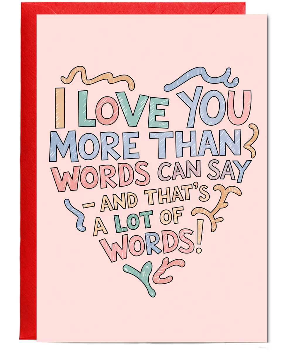 Anniversary card for husband Wife I Love You More Than Words Can Say