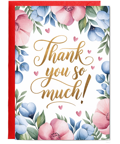 Thank You So Much Card floral Roses design