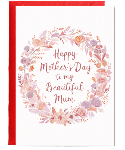 Happy mother's day to my beautiful mum wreath
