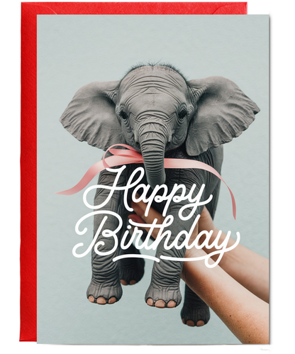 Birthday card Mini Elephant cute funny