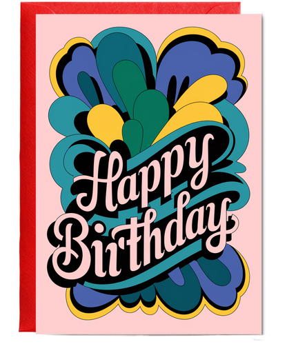 Happy Birthday Card Mural abstract