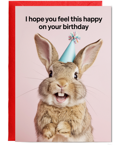 Birthday Card happy on your birthday Rabbit