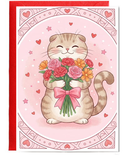 British fold cat flowers valentine's day Happy Birthday Happy Mother's day