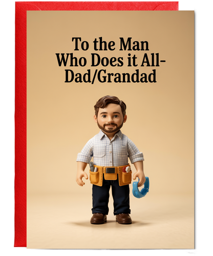 Fathers Day Card Man Who Does It All Dad Grandad
