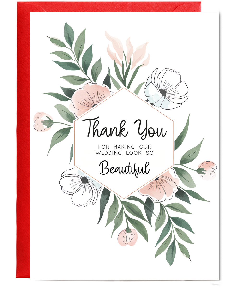 Wedding Decoration Thank You Card for Making Our Wedding Look So Beautiful