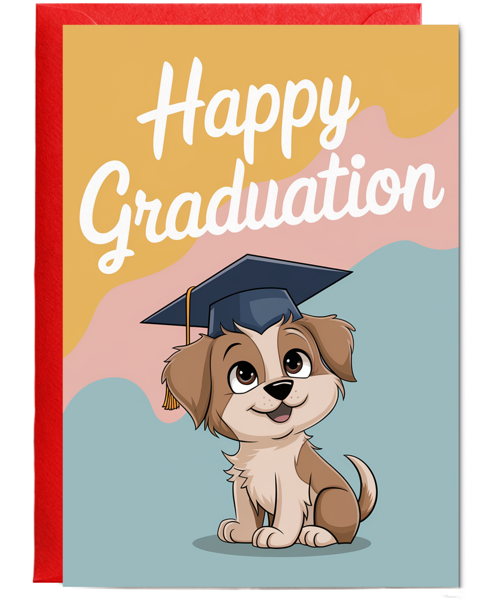 Happy Graduation - Puppy with a Cap