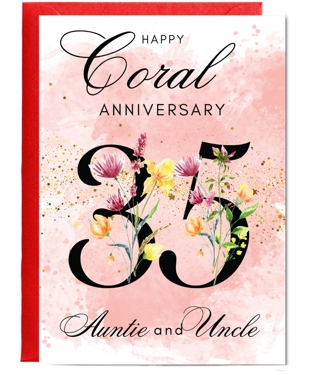 A5 Coral anniversary Auntie and Uncle