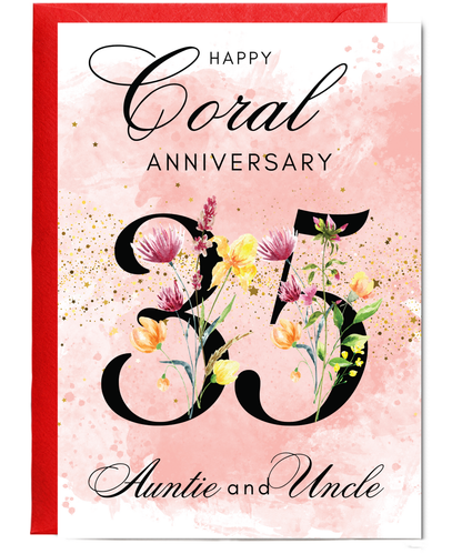 A5 Coral anniversary Auntie and Uncle